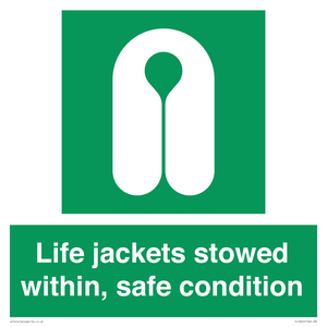 Life jackets stowed within